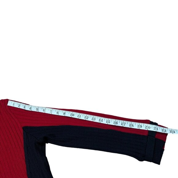 St. John Sport By Marie Red Black Knit Full Zip Y2K Sport Women's Size M-L - Picture 10 of 13